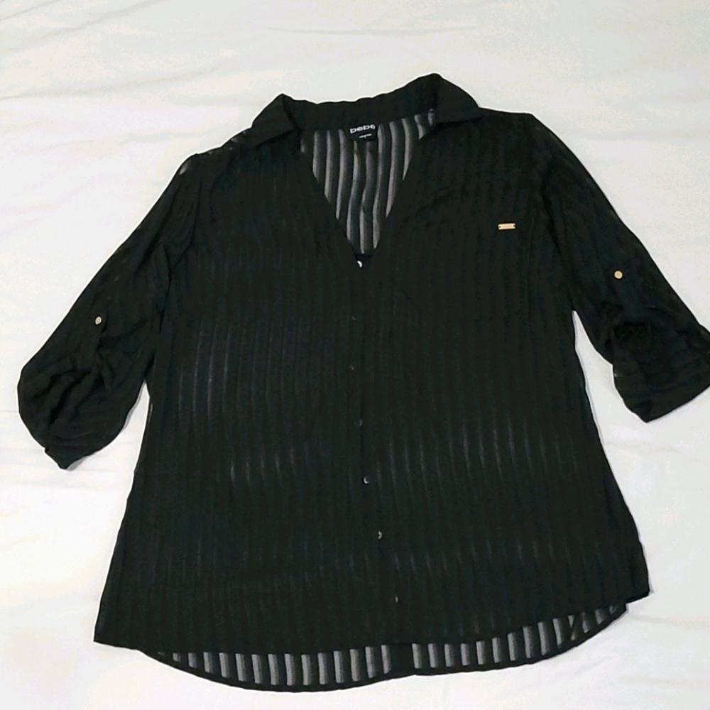Bebe blouse black size large